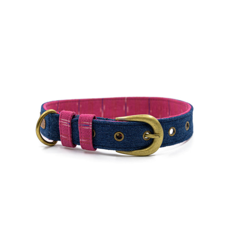 Blue Denim Fabric Belt Collar