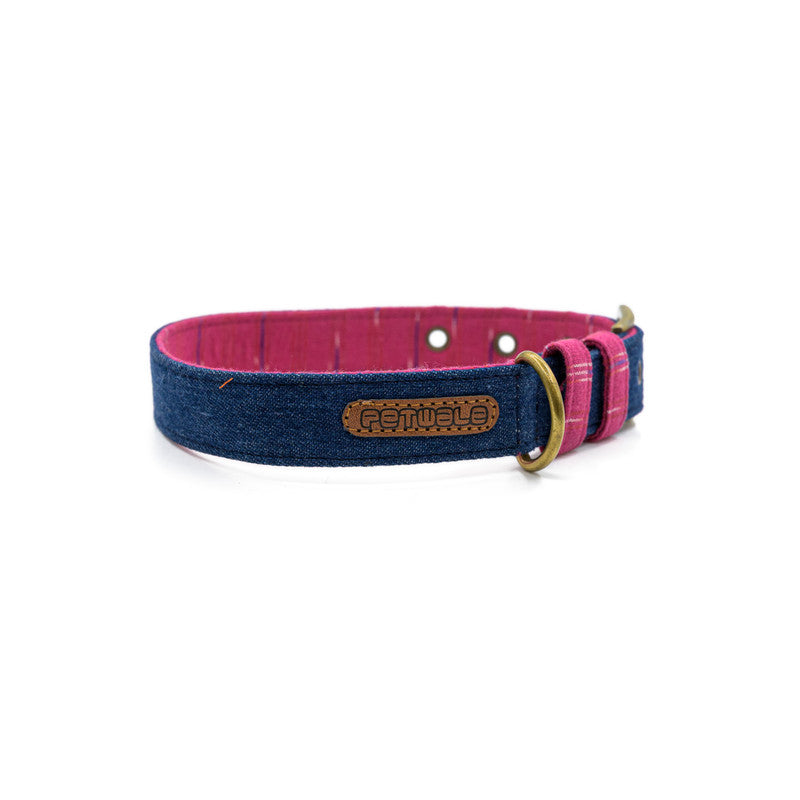 Blue Denim Fabric Belt Collar
