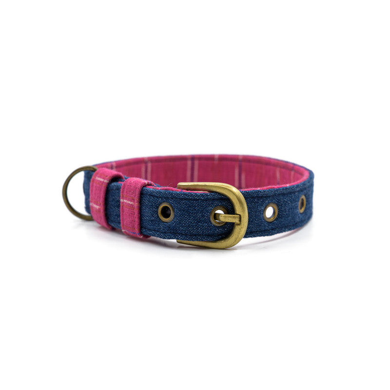 Blue Denim Fabric Belt Collar