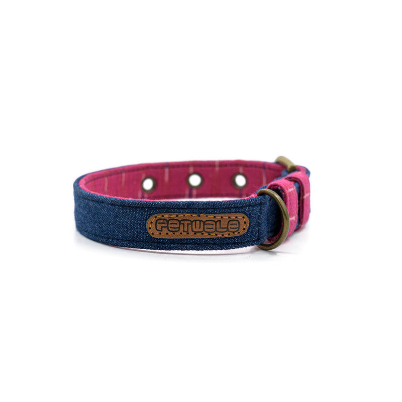 Blue Denim Fabric Belt Collar