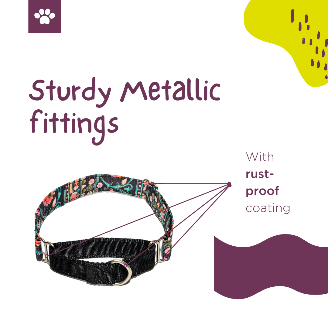 Floral Print Fabric Martingale Collar