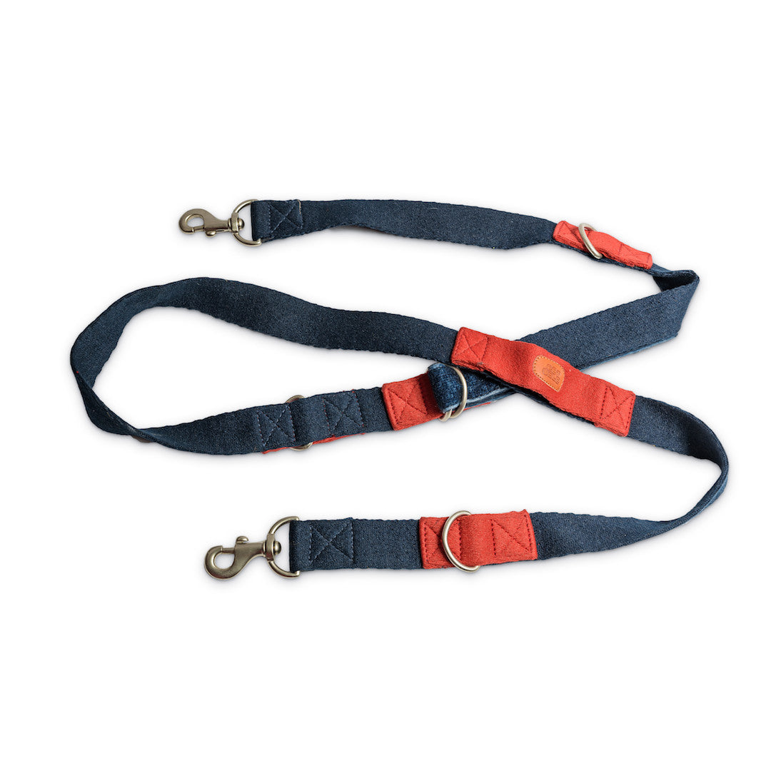 Multi-Function Cotton Leash - Blue