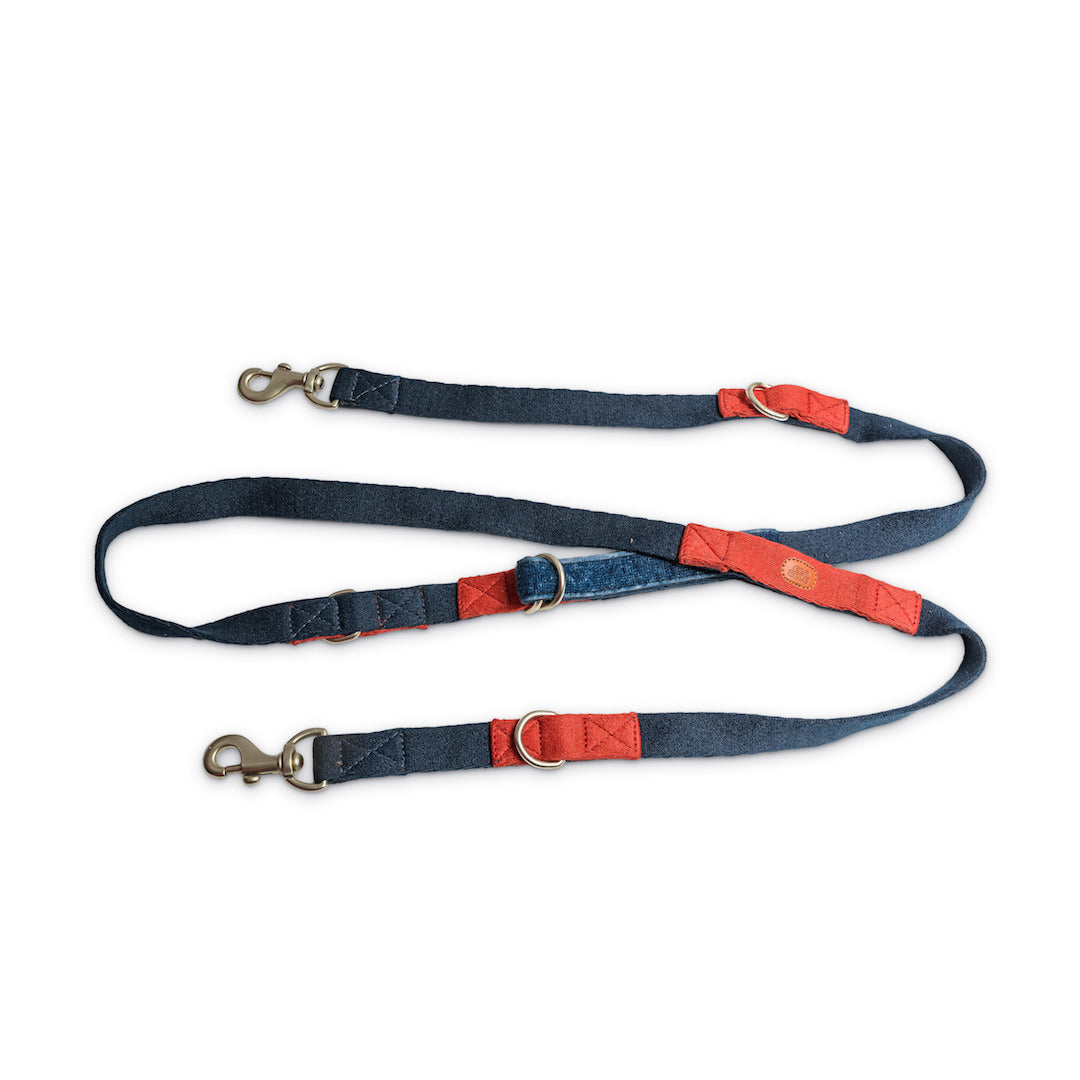 Multi-Function Cotton Leash - Blue