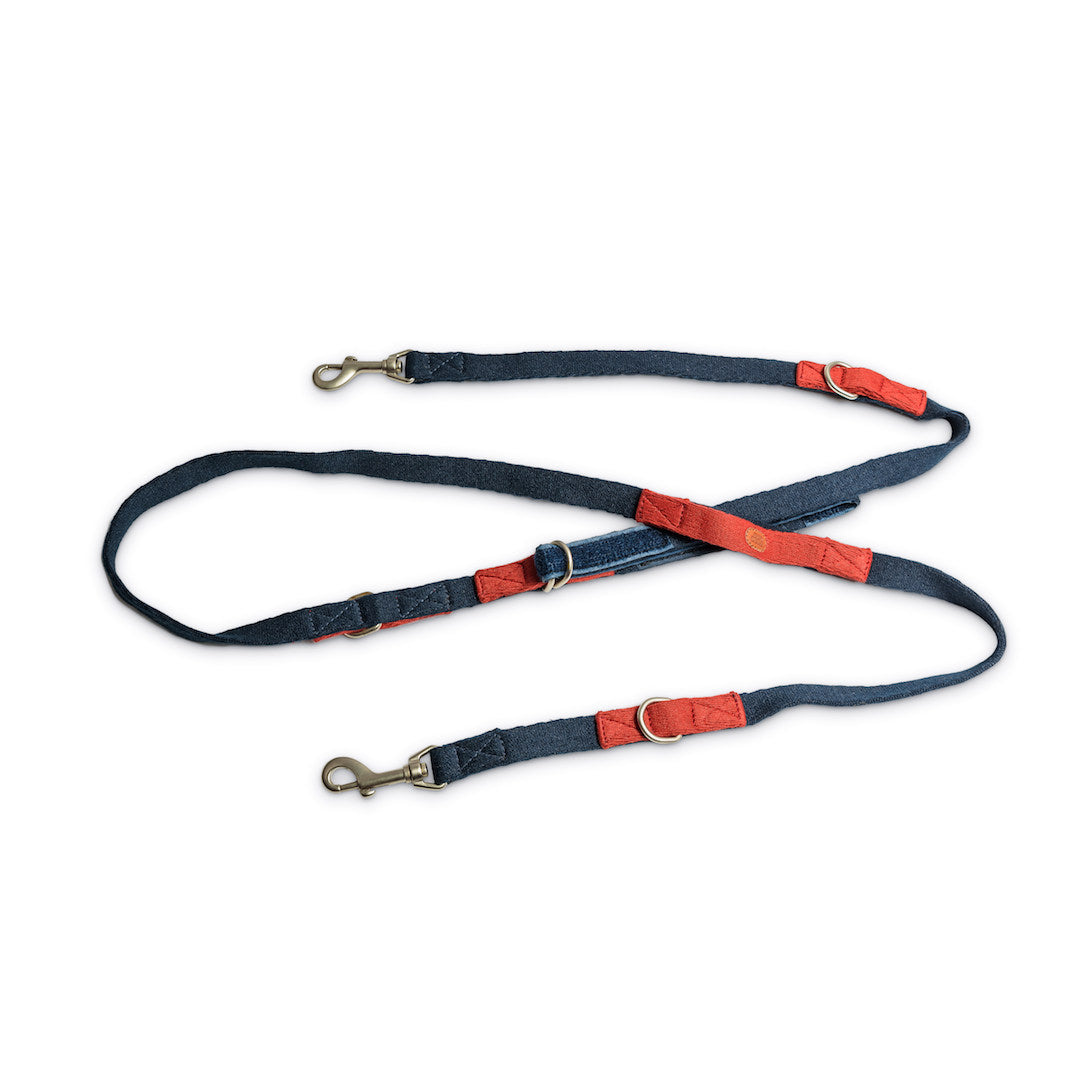 Multi-Function Cotton Leash - Blue