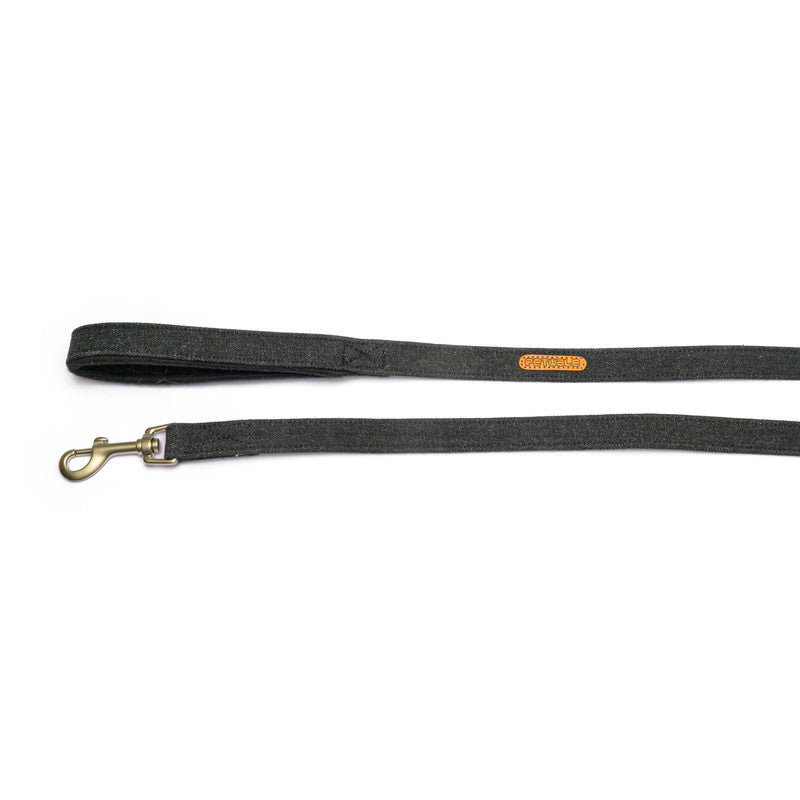 Black Denim Fabric Leash with padded handle