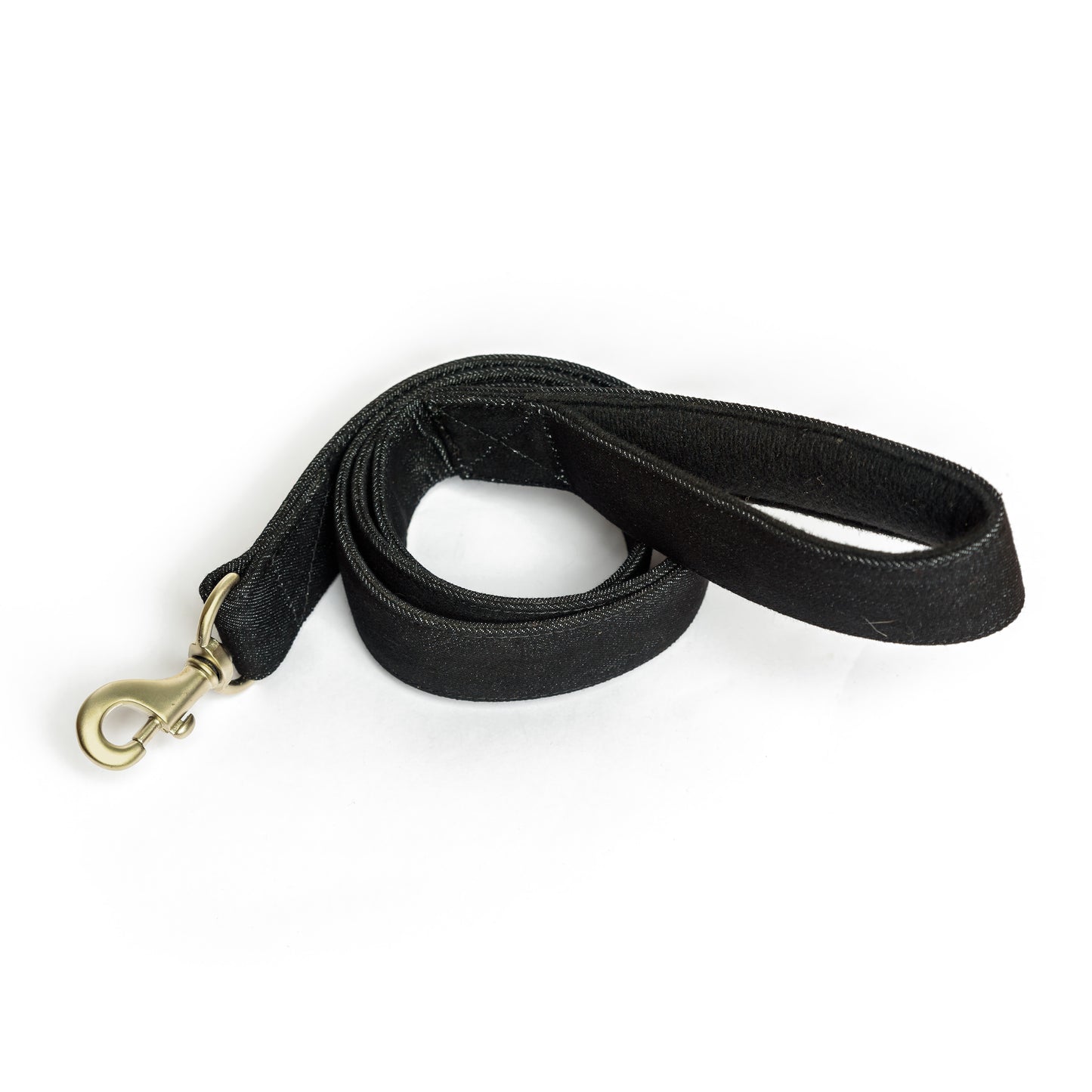 Black Denim Fabric Leash with padded handle