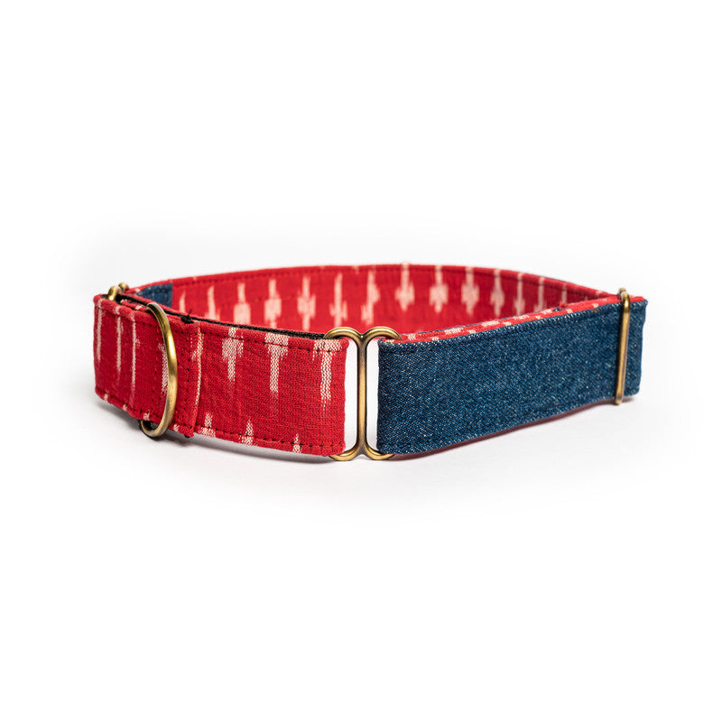 Blue Denim Fabric Martingale Collar