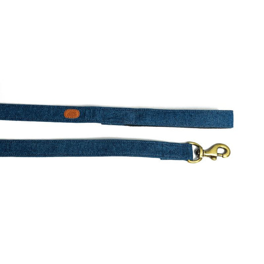 Blue Denim Fabric Leash with padded handle