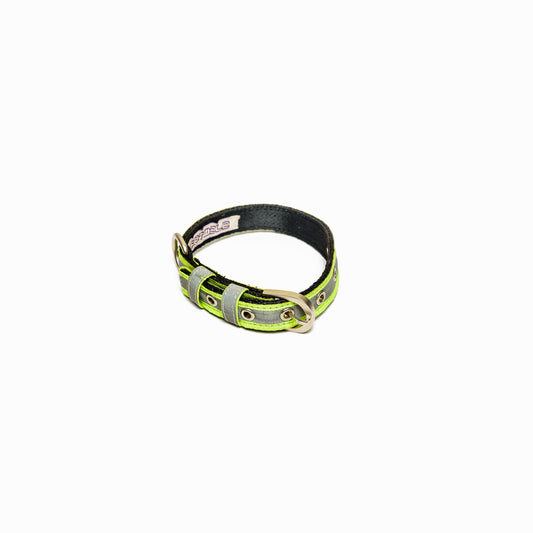 Reflective Green Nylon Belt Collar