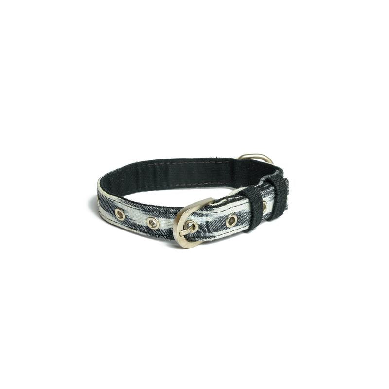 Ikat B&W Fabric Belt Collar