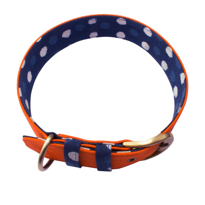 Orange Fabric Belt Collar