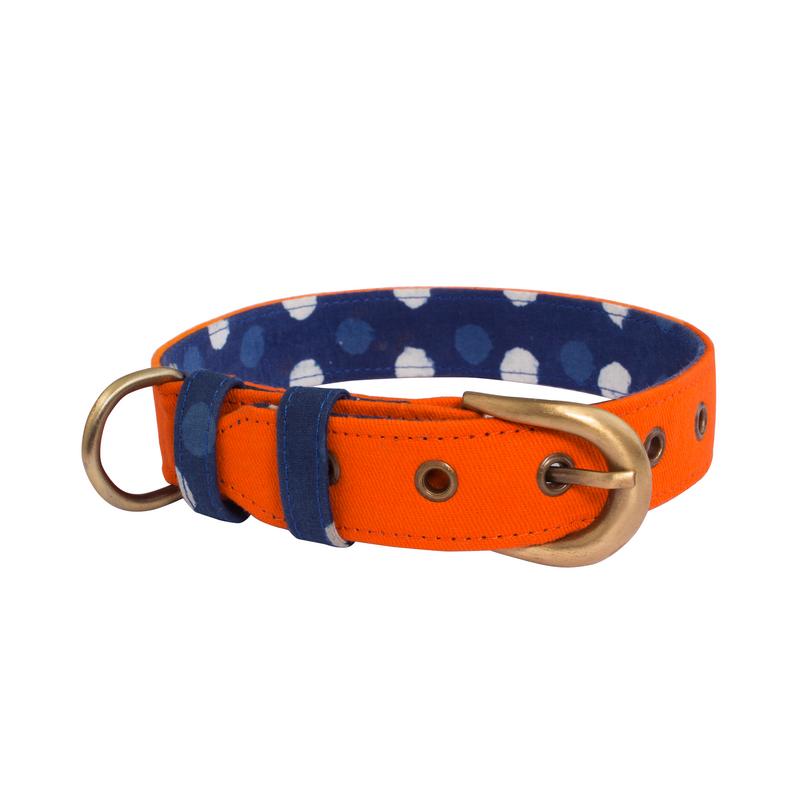 Orange Fabric Belt Collar
