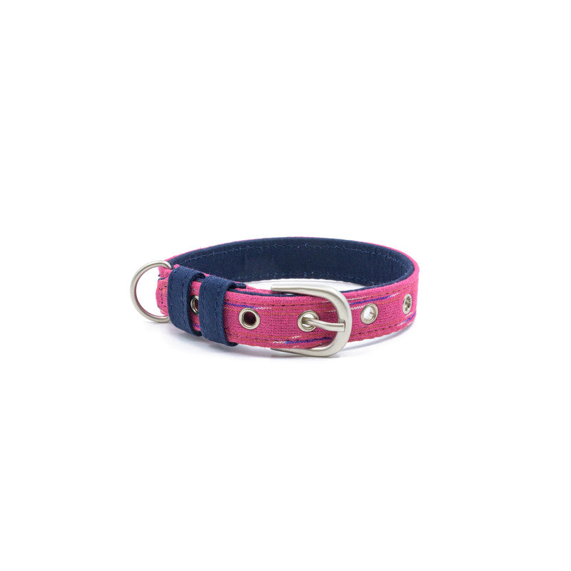 Pink Ikat Fabric Belt Collar
