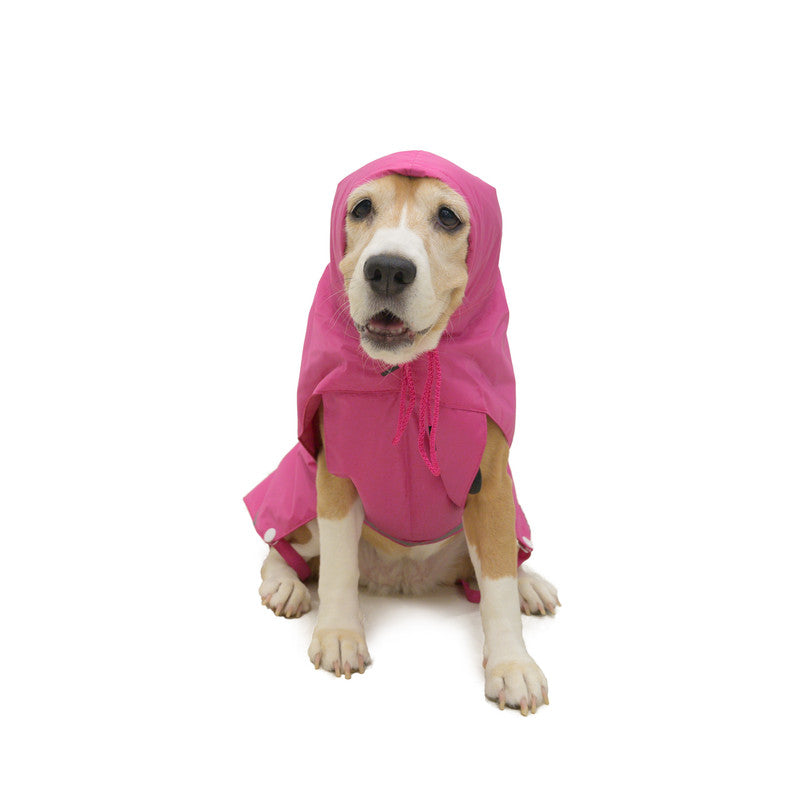 Pink Raincoat with Reflective Strips