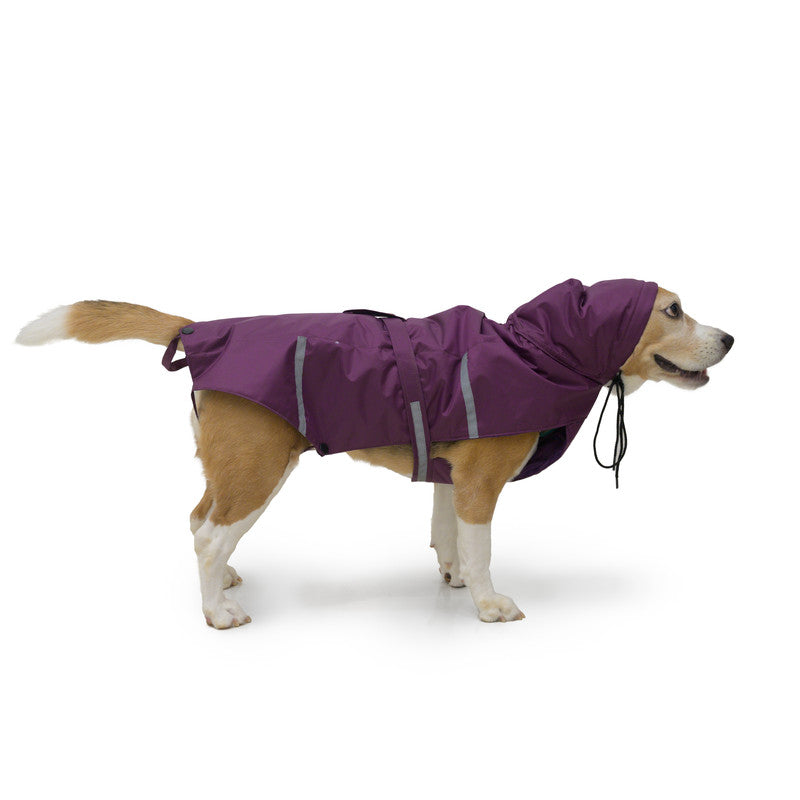 Purple Raincoat with Reflective Strips