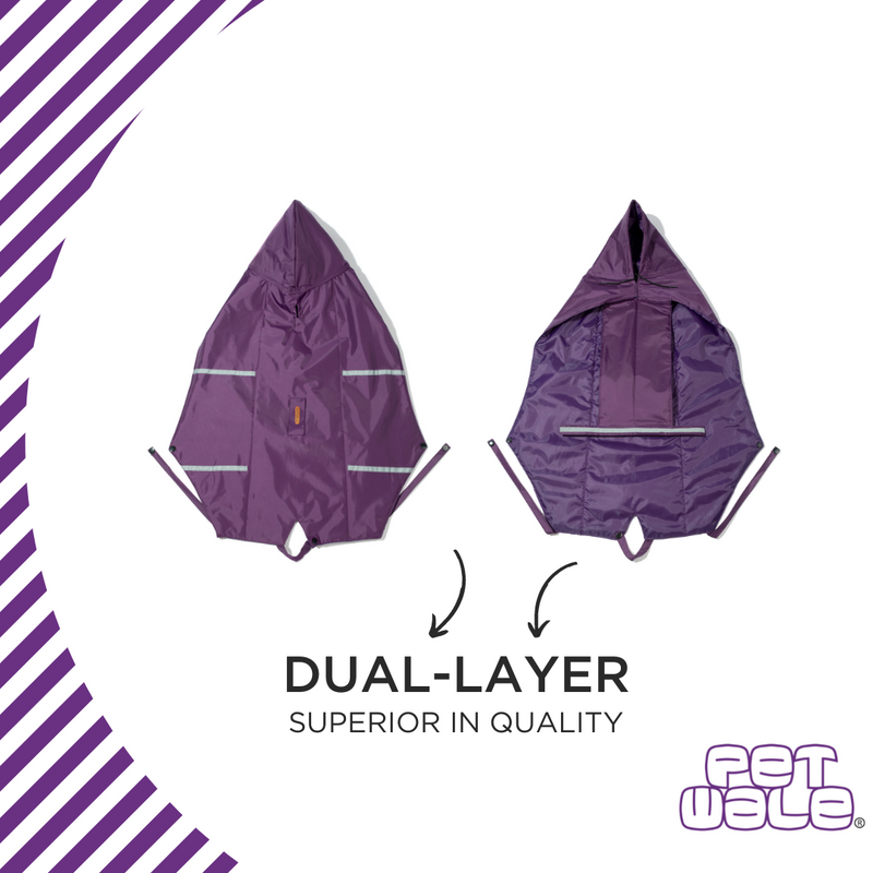 Purple Raincoat with Reflective Strips