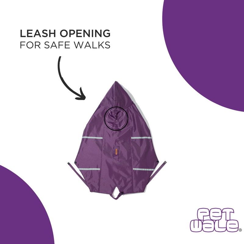 Purple Raincoat with Reflective Strips