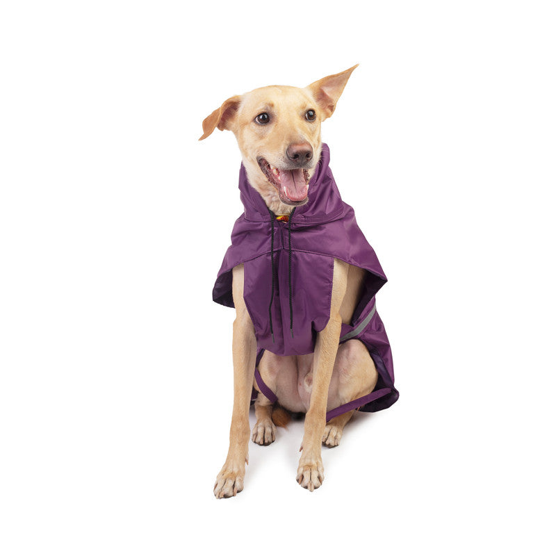 Purple Raincoat with Reflective Strips