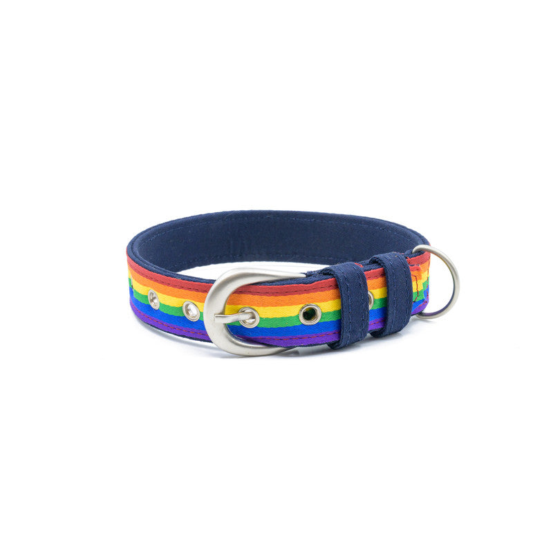 Rainbow Pride Fabric Belt Collar