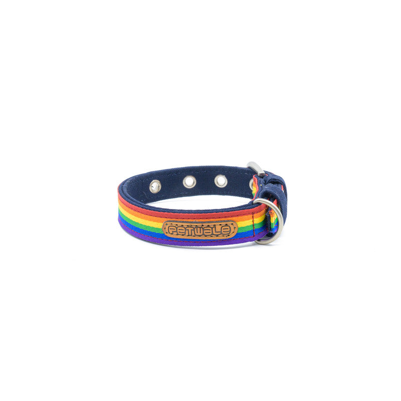 Rainbow Pride Fabric Belt Collar