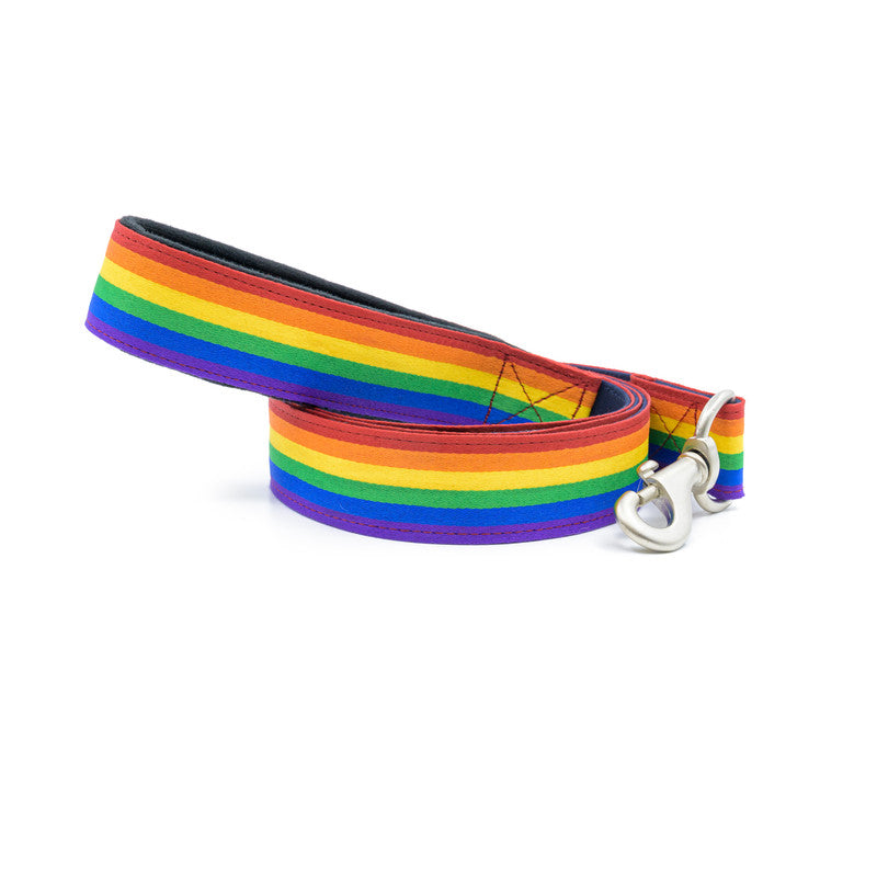 Rainbow Pride Fabric Leash with Padded Handle
