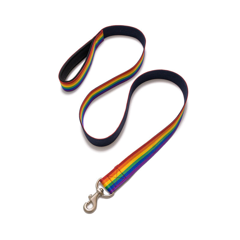 Rainbow Pride Fabric Leash with Padded Handle