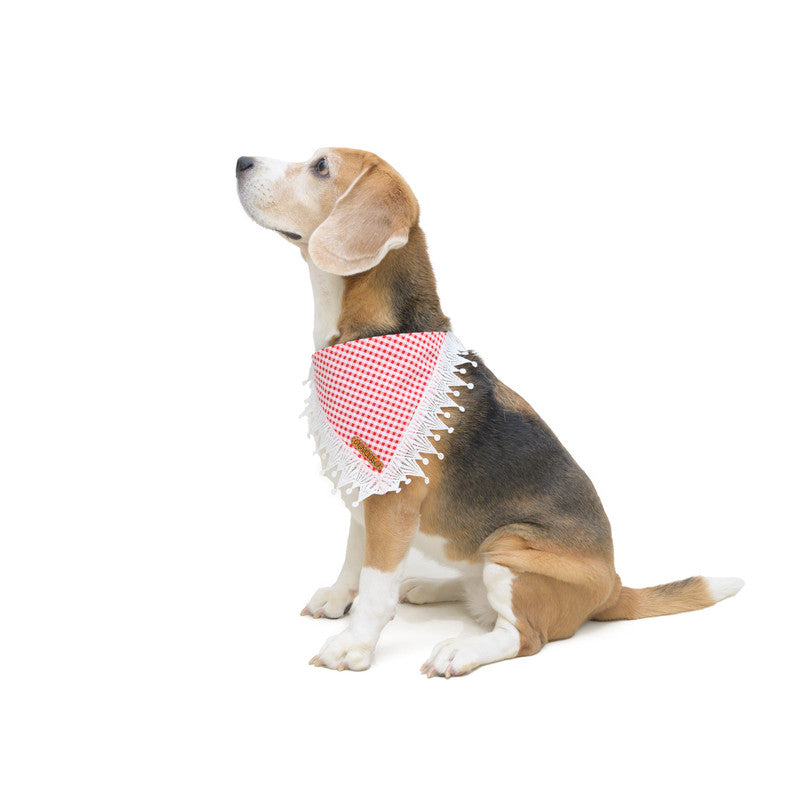Red Checks Bandana for Dogs