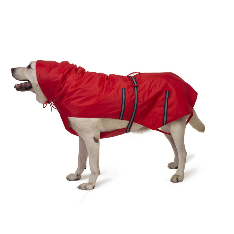 Red Raincoat with Reflective Strips