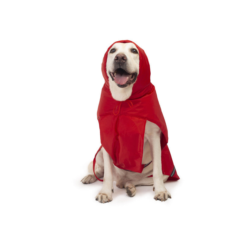 Red Raincoat with Reflective Strips
