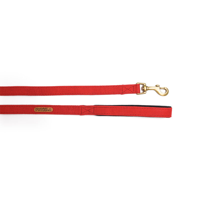 Red Fabric Leash with Padded Handle