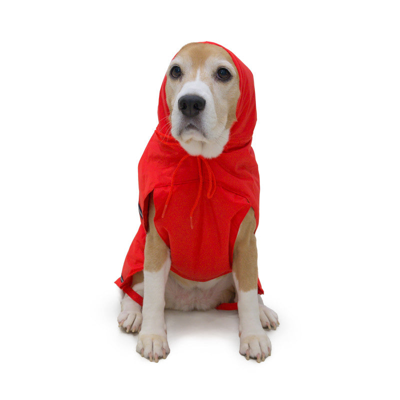 Red Raincoat with Reflective Strips