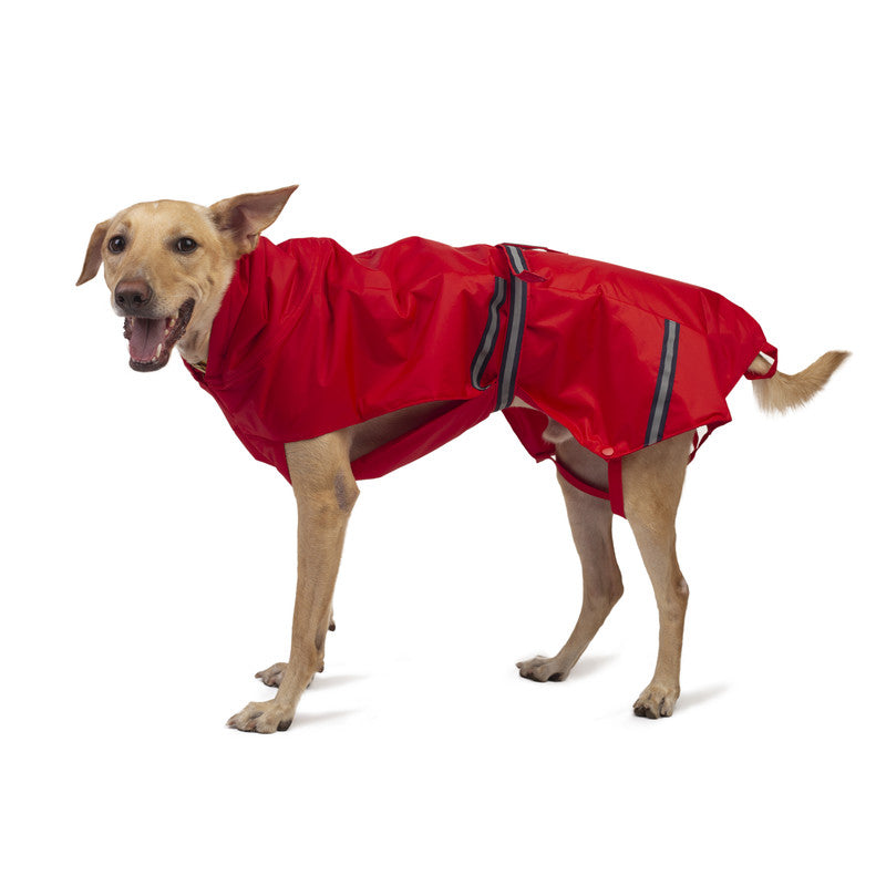 Red Raincoat with Reflective Strips