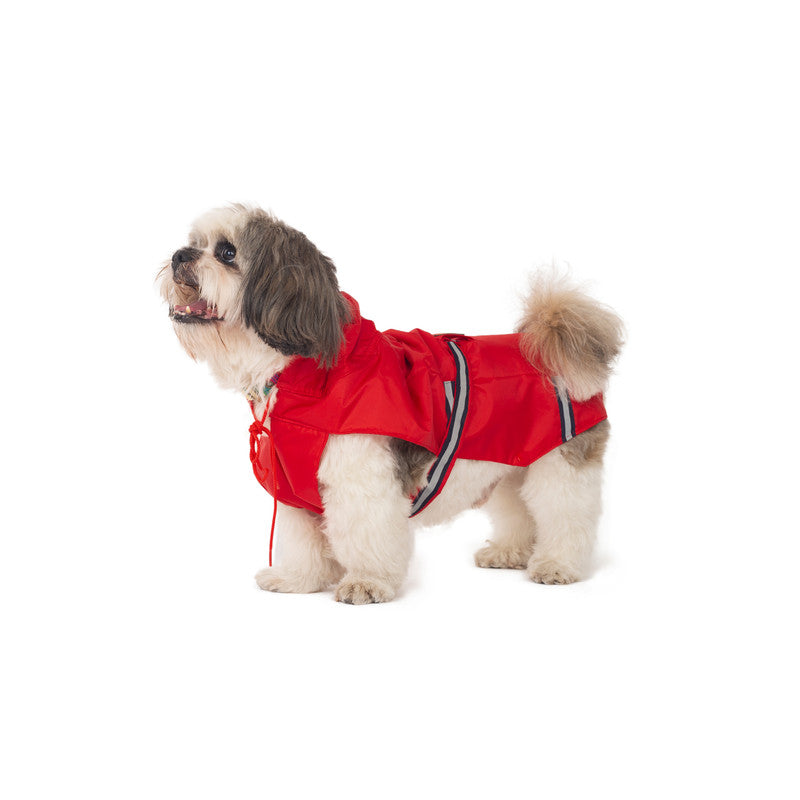 Red Raincoat with Reflective Strips