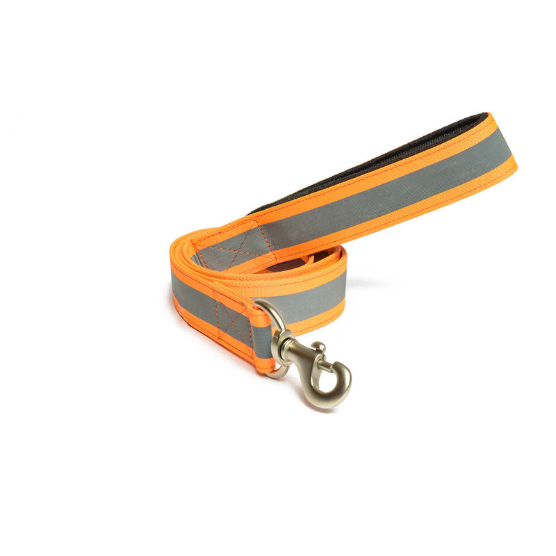 Reflective Orange Nylon Leash with padded handle