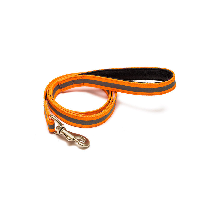 Reflective Orange Nylon Leash with padded handle