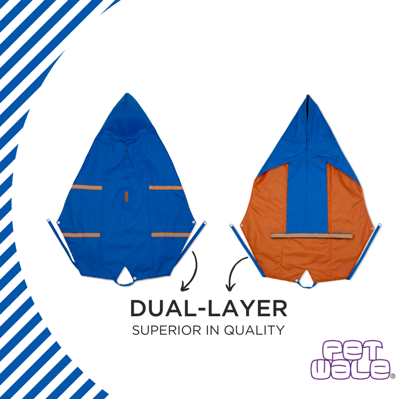 Royal Blue Raincoat with Reflective Strips