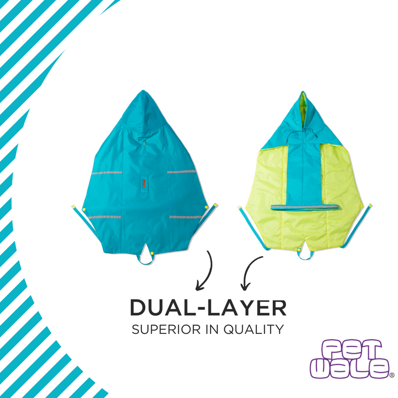 Turquoise Raincoat with Reflective Strips