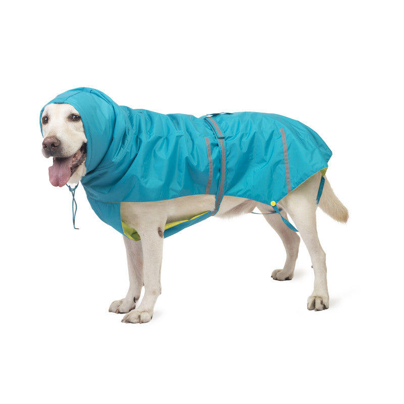 Turquoise Raincoat with Reflective Strips