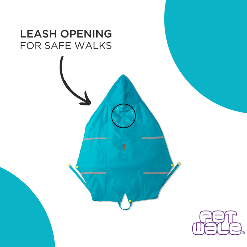 Turquoise Raincoat with Reflective Strips