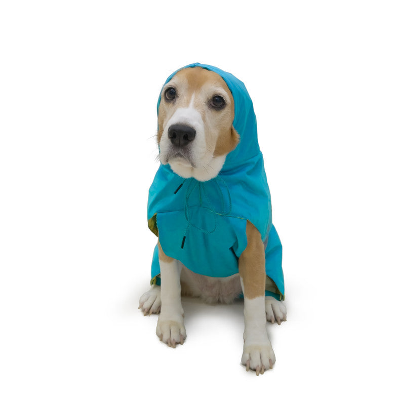 Turquoise Raincoat with Reflective Strips