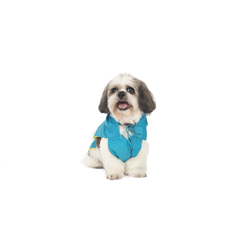 Turquoise Raincoat with Reflective Strips