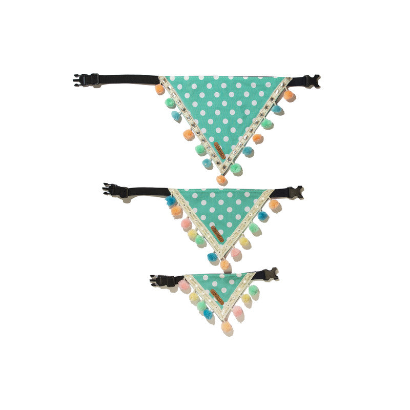 Turquoise Polka Bandana for Dogs