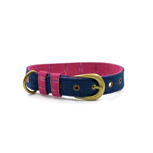 Blue Denim Fabric Belt Collar