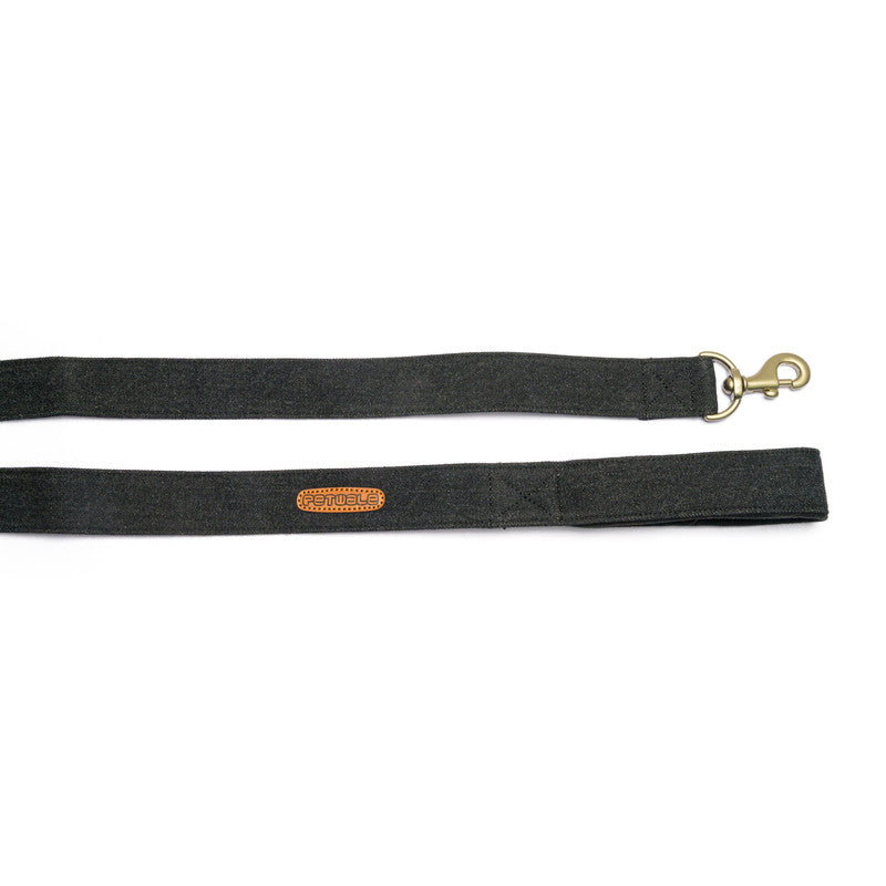 Black Denim Fabric Leash with padded handle