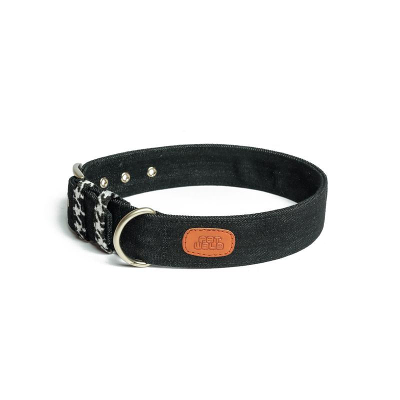 Black Denim Fabric Belt Collar
