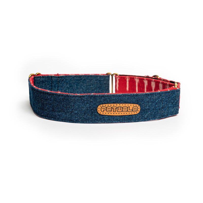 Blue Denim Fabric Martingale Collar