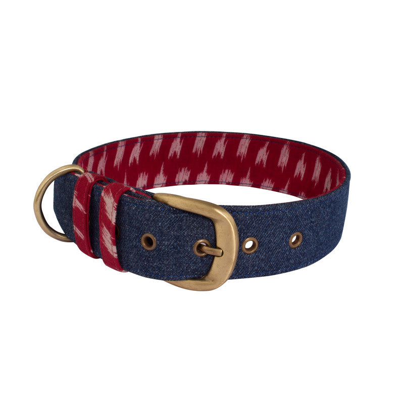 Blue Denim Fabric Belt Collar