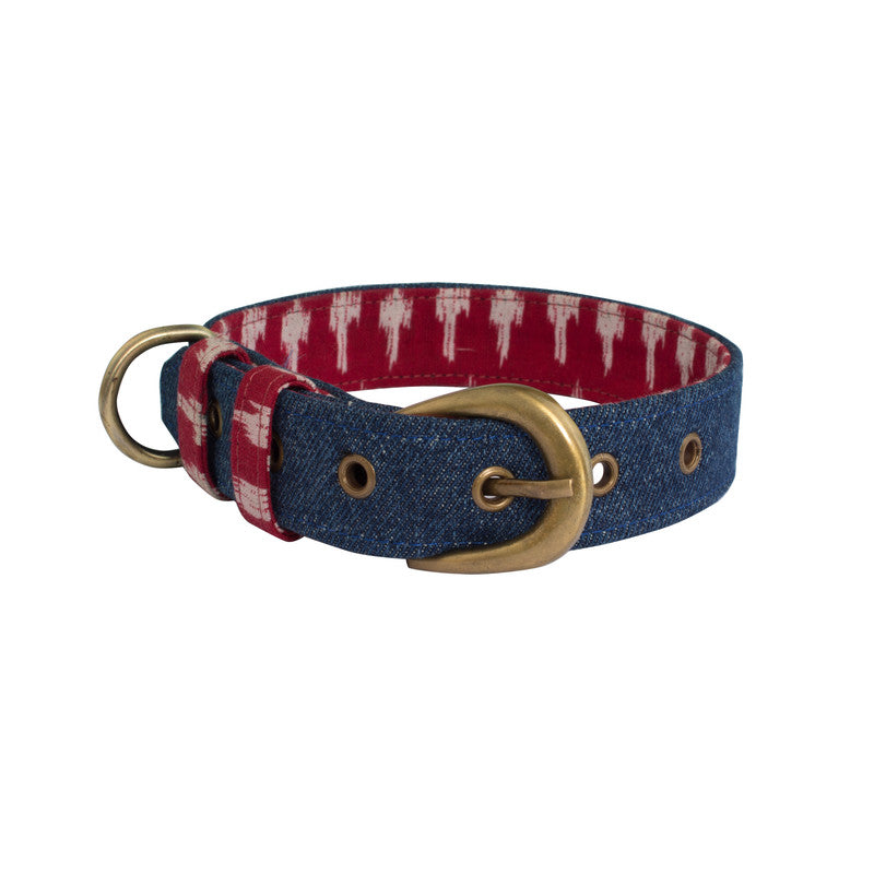 Blue Denim Fabric Belt Collar