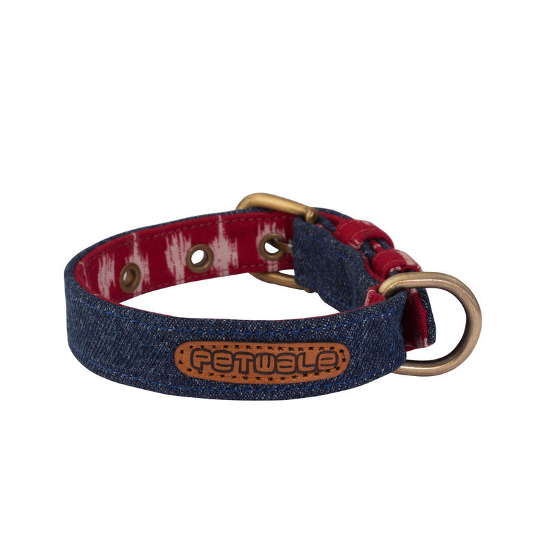 Blue Denim Fabric Belt Collar