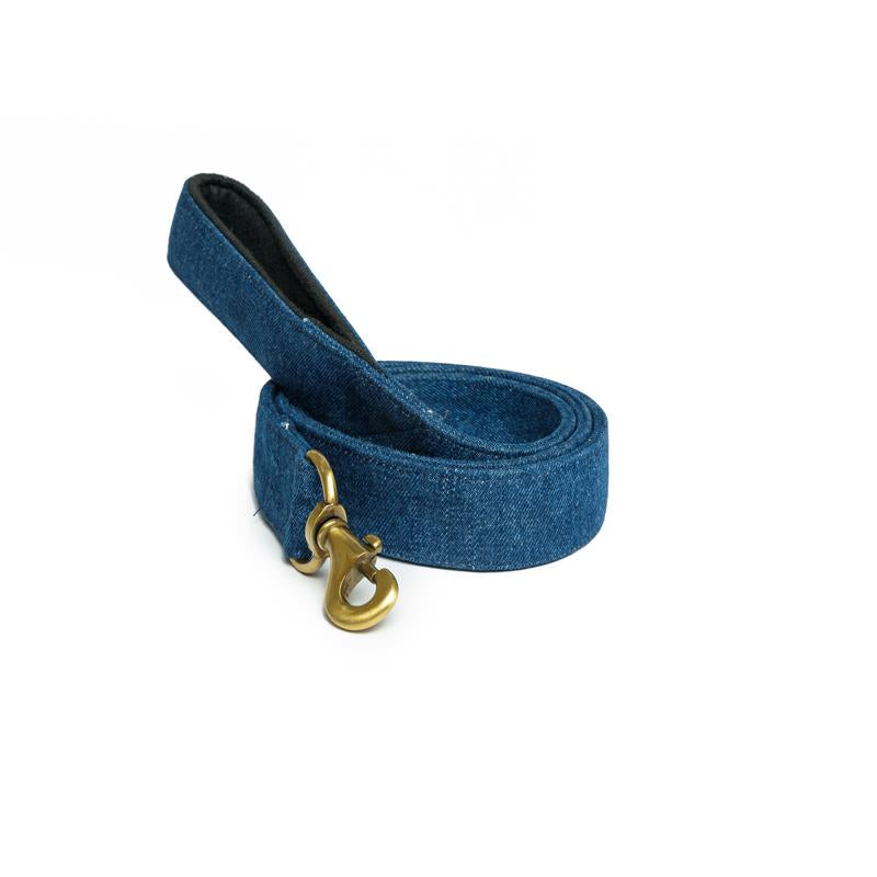 Blue Denim Fabric Leash with padded handle